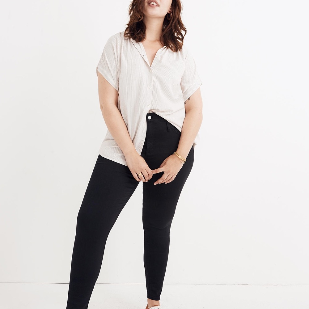 Madewell 9"‎ Mid-Rise Black Skinny Jeans  Sz W37